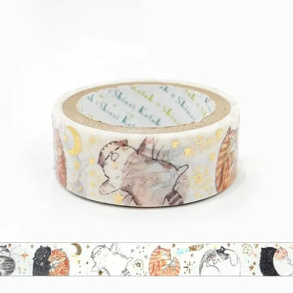Shinzi Katoh Foil Washi Tape - My Dear Cats Series - Happy Cats