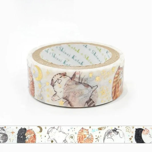 Shinzi Katoh Foil Washi Tape - My Dear Cats Series - Happy Cats