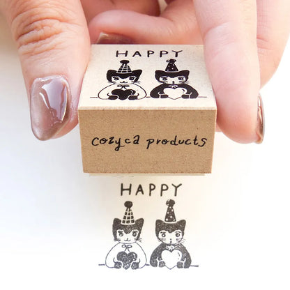 Cozyca x Aiko Fukawa - Wood Stamp - Happy
