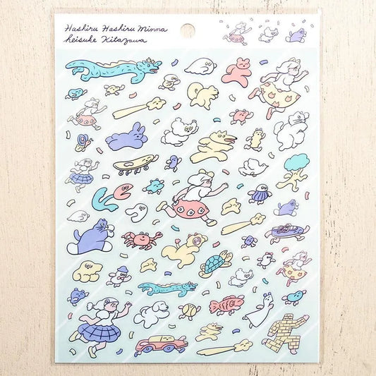 Cozyca x Heisuke Kitazawa - Sticker Sheet - Hashiru Hashiru Minna