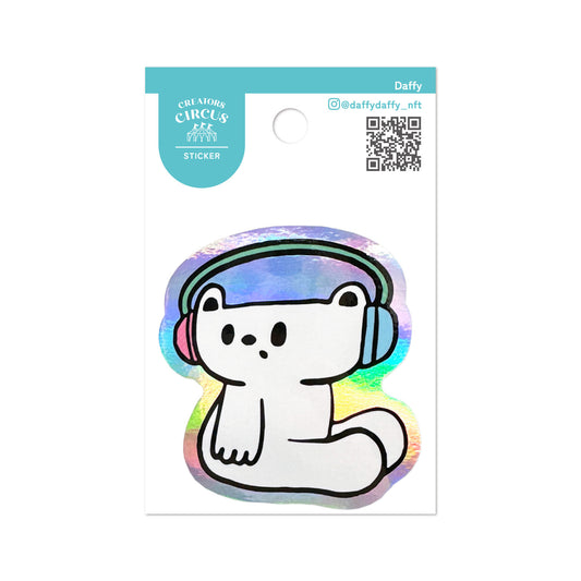 Frontier - Creators Circus Sticker - Daffy - Headphone Bear (Maruuun)