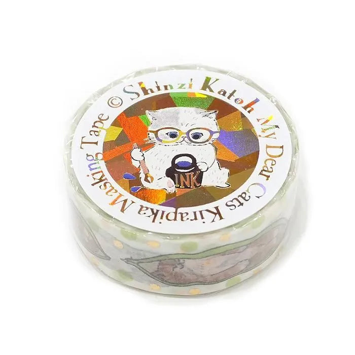 Shinzi Katoh Foil Washi Tape - My Dear Cats Series - Hide-and-Seek
