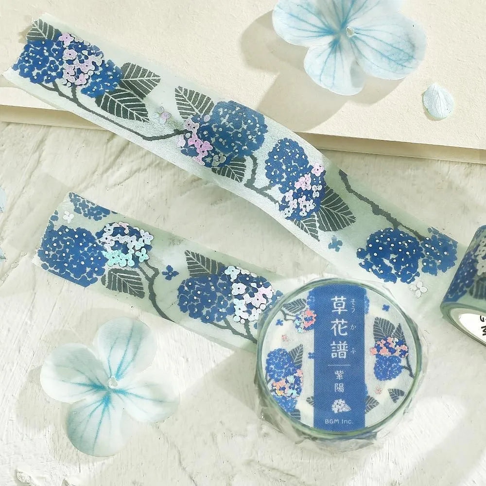 BGM Foil Washi Tape - Flower & Grass Series - Hydrangea