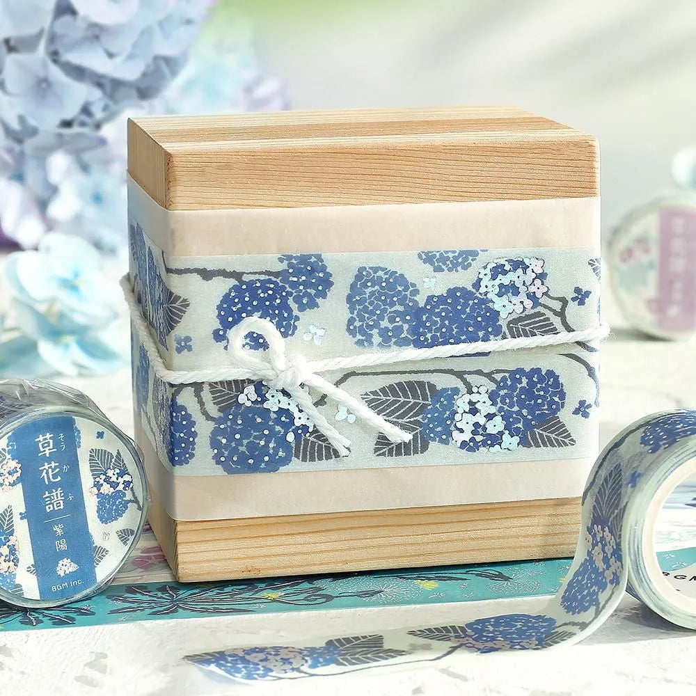 BGM Foil Washi Tape - Flower & Grass Series - Hydrangea