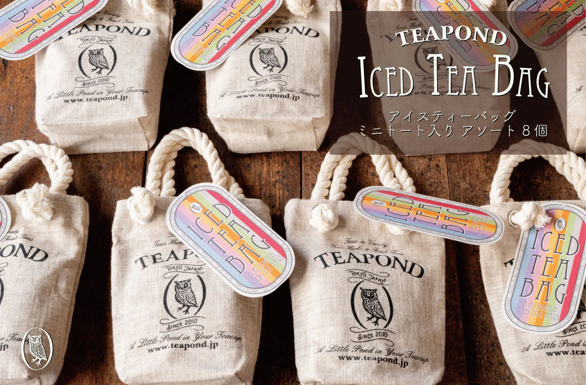 TEAPOND Iced Tea Bags with Mini Tote - Assorted Set of 8