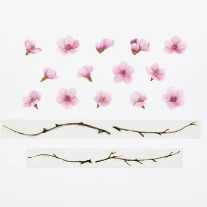 Bande Washi Tape & Sticker Roll Set - Kawazu Cherry Tree