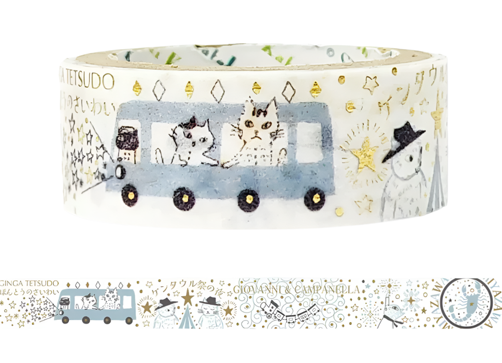 Shinzi Katoh Washi Tape - Kirapika Kenji's Journey - Agate 2