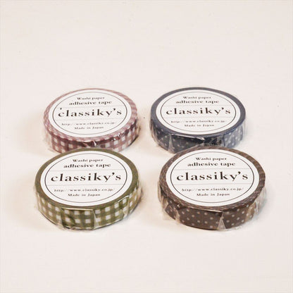 Classiky - Gingham Washi Tape - Khaki Green