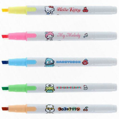 Sun-Star Kire-Na Dual Tip Highlighter - Set of 5 - Sanrio Limited Edition - A