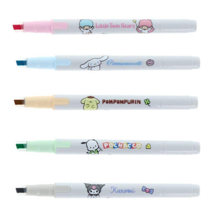 Sun-Star Kire-Na Dual Tip Highlighter - Set of 5 - Sanrio Limited Edition - B