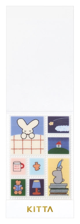KITTA Washi Tape - Clear Series - Postage Stamp Bedtime