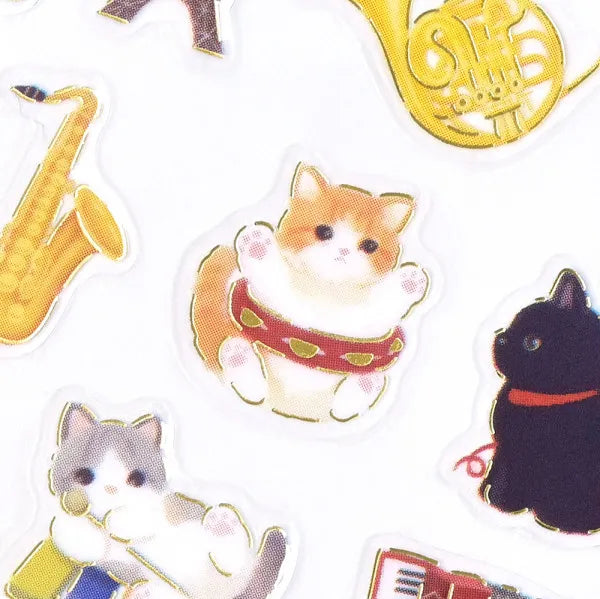 NB Large Sticker Sheet - Mattari Animals - Kitten and Music