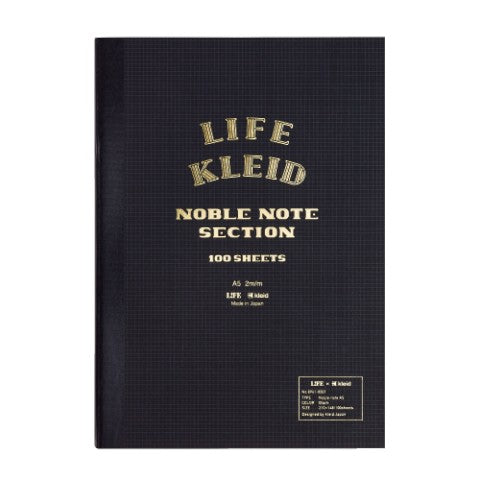 LIFE X Kleid Noble Notebook - A5, Black, Cream Paper