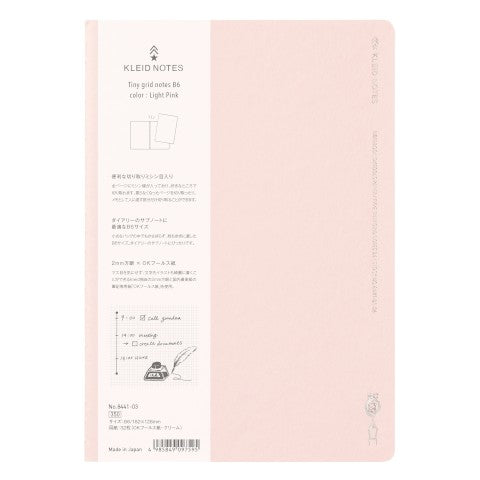 KLEID Tiny Grid Notes - B6, Light Pink