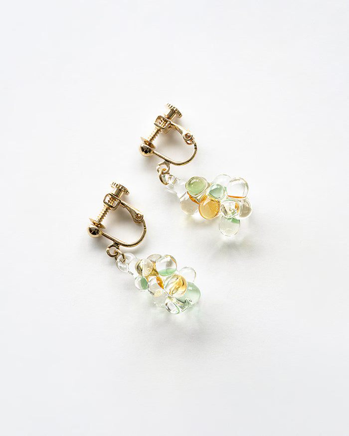 HARIO Lampwork Factory x Iida Umbrella Store - Glass Clip-on Earrings - Komorebi