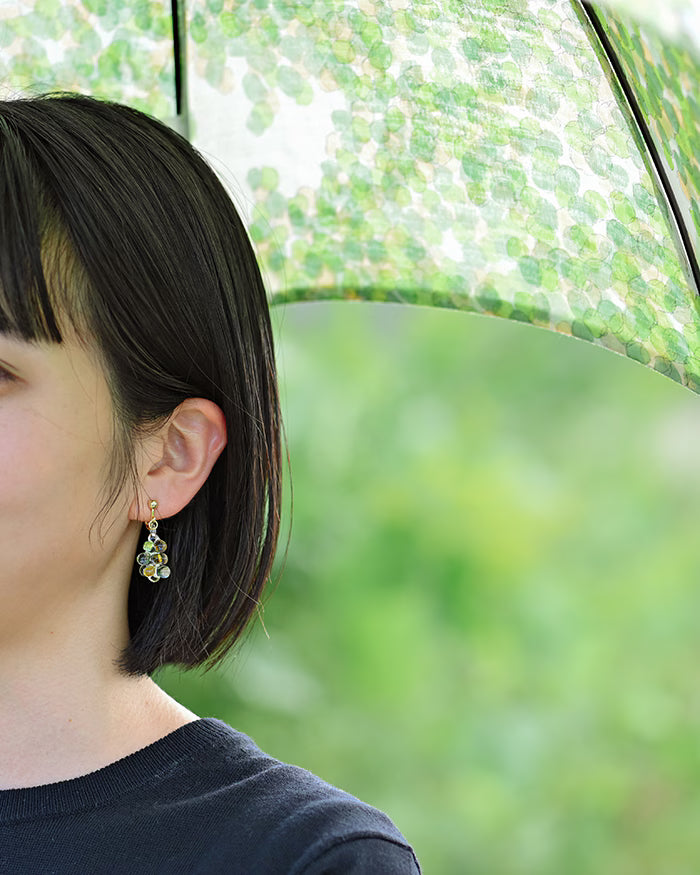HARIO Lampwork Factory x Iida Umbrella Store - Glass Clip-on Earrings - Komorebi