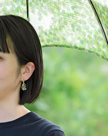 HARIO Lampwork Factory x Iida Umbrella Store - Glass Clip-on Earrings - Komorebi