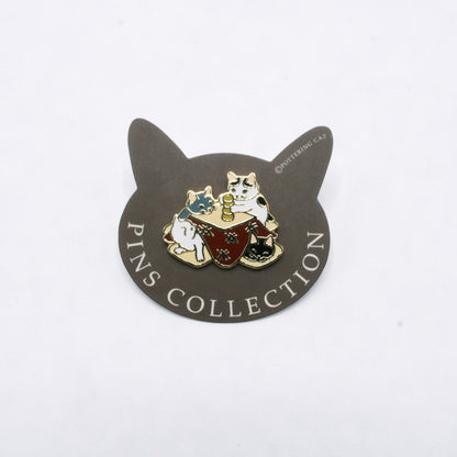 Pottering Cat Enamel Pin -  Kotatsu