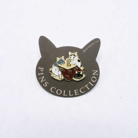Pottering Cat Enamel Pin -  Kotatsu