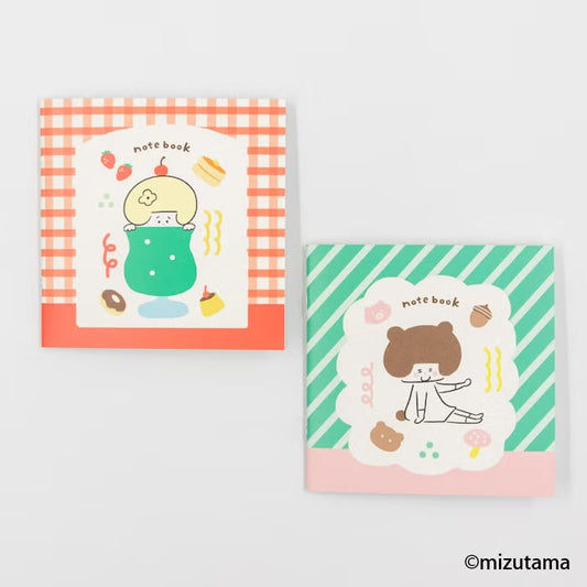 Furukawashiko x Mizutama - 2 Square Notebook Set - Kimochi Poroporo Series - Cafe & Animal