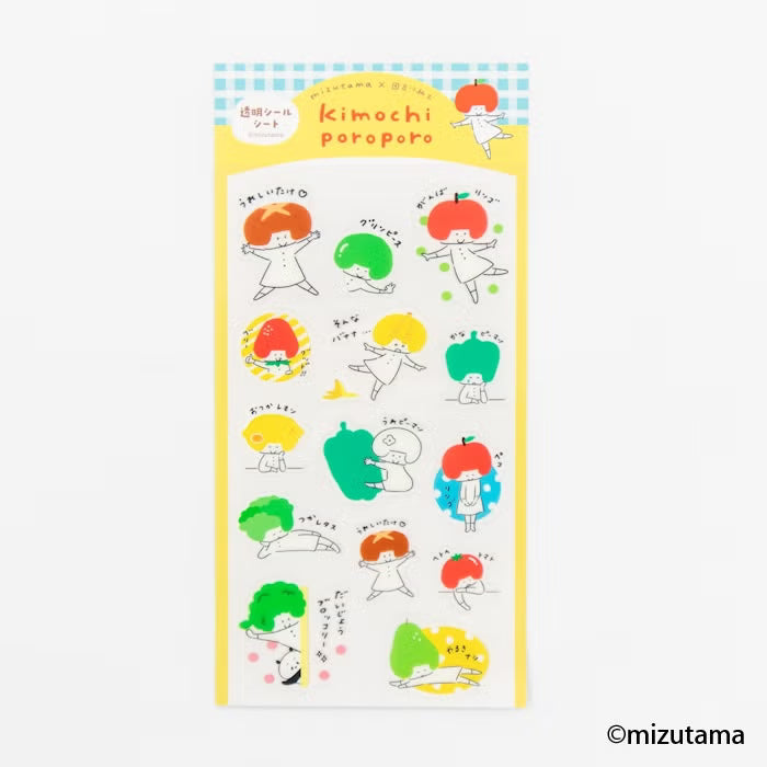 Furukawashiko x Mizutama - Large Sticker Sheet - Kimochi Poroporo Series - Vegetable