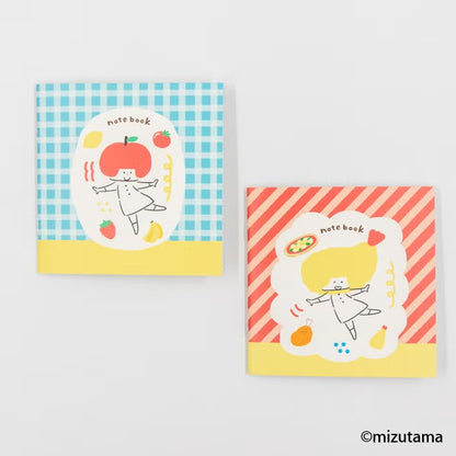 Furukawashiko x Mizutama - 2 Square Notebook Set - Kimochi Poroporo Series - Vegetable & Restaurant