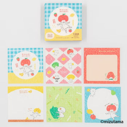Furukawashiko x Mizutama - Memo Pad - Kimochi Poroporo Series - Vegetable