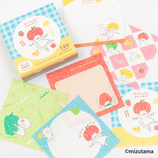 Furukawashiko x Mizutama - Memo Pad - Kimochi Poroporo Series - Vegetable