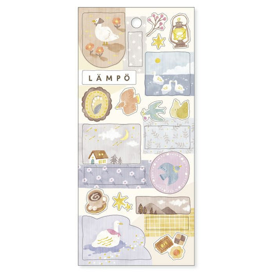 Mind Wave Lampo Sticker Sheet - Moon and Birds