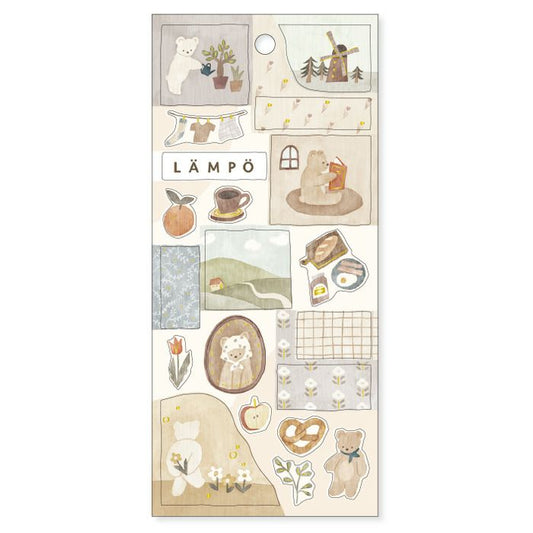 Mind Wave Lampo Sticker Sheet - Morning with a Bear