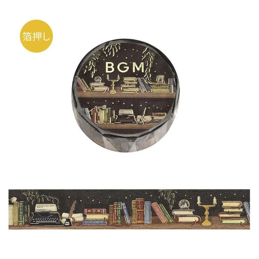 BGM Foil Stamp Washi Tape - Life Series - Late Night Bookshelf