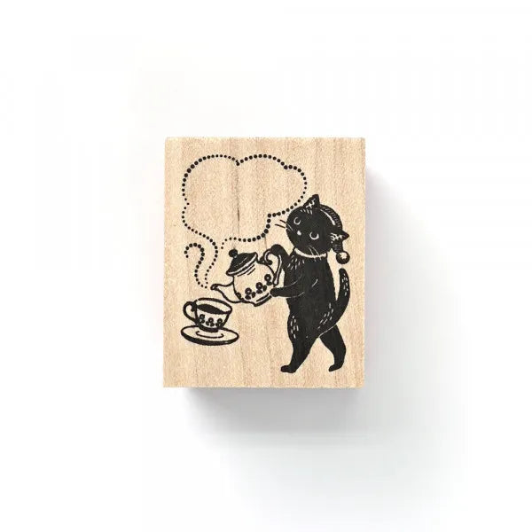 NB Wooden Stamp - Ressa Panda Books Series - Late-Night Cat