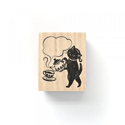 NB Wooden Stamp - Ressa Panda Books Series - Late-Night Cat