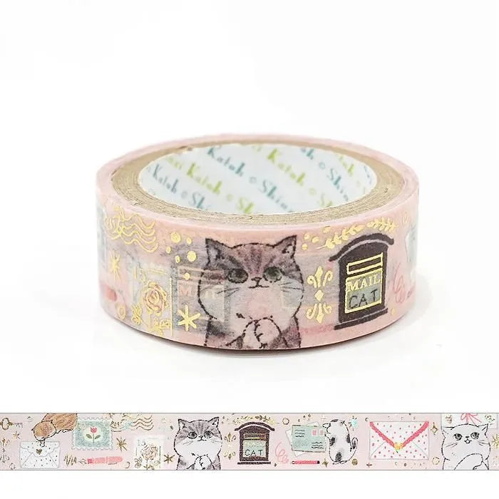 Shinzi Katoh Foil Washi Tape - My Dear Cats Series - Letter Cats