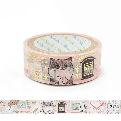 Shinzi Katoh Foil Washi Tape - My Dear Cats Series - Letter Cats