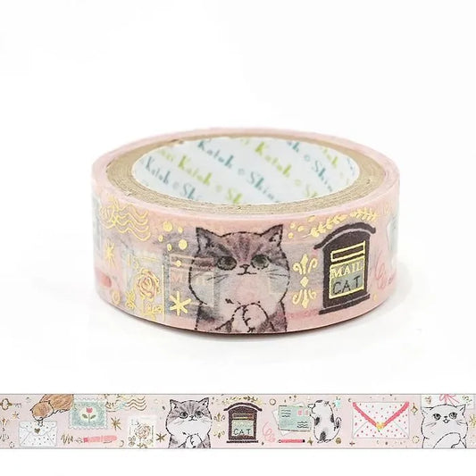 Shinzi Katoh Foil Washi Tape - My Dear Cats Series - Letter Cats