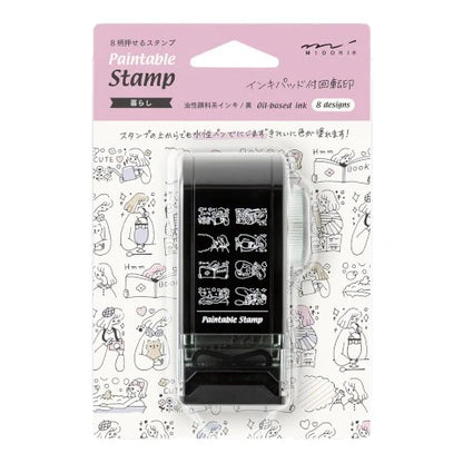 Midori Paintable Rotating Stamp Dial - Life