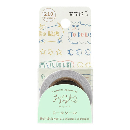 Midori Yuru Log Roll Sticker - List