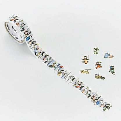 Bande Washi Tape Sticker Roll - People Living in a Notebook