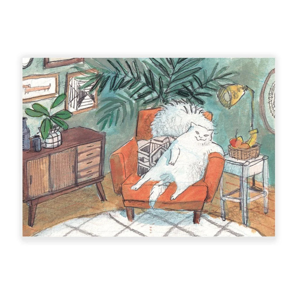 Dawning Crow - Postcard - Living Room Cat