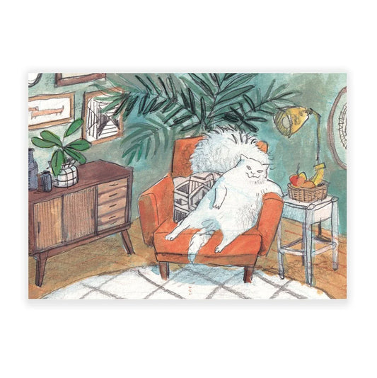 Dawning Crow - Postcard - Living Room Cat
