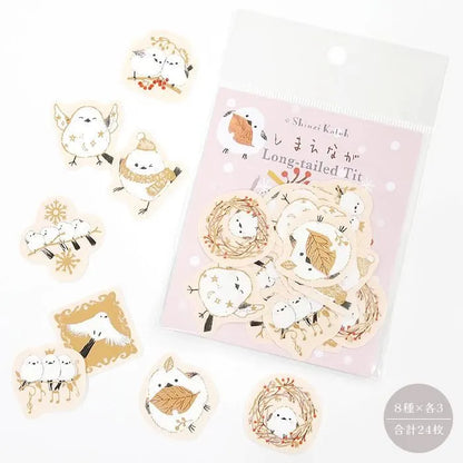 Shinzi Katoh Kirapika Flake Stickers - Long Tailed Tit