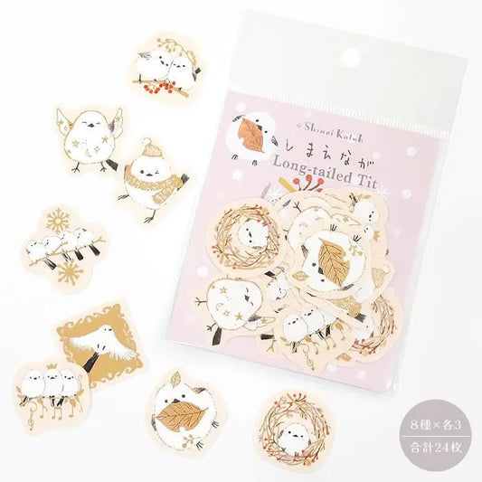 Shinzi Katoh Kirapika Flake Stickers - Long Tailed Tit