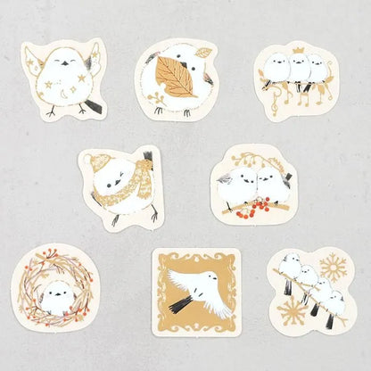 Shinzi Katoh Kirapika Flake Stickers - Long Tailed Tit