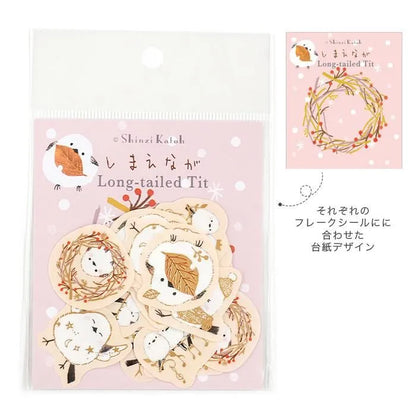 Shinzi Katoh Kirapika Flake Stickers - Long Tailed Tit