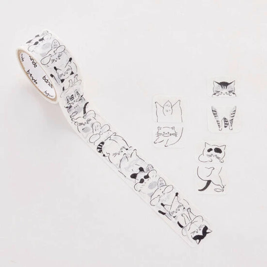 Bande Washi Tape Sticker Roll - Loose Cat Sandwich