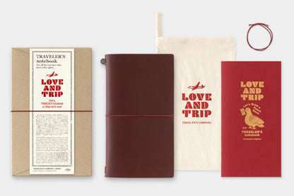 TRAVELER'S Notebook - Regular Size - Love and Trip Red