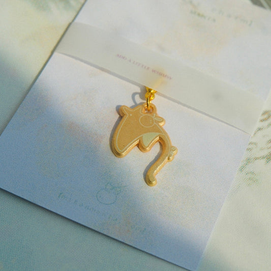 mikan manta - Painted Brass Charm - Manta
