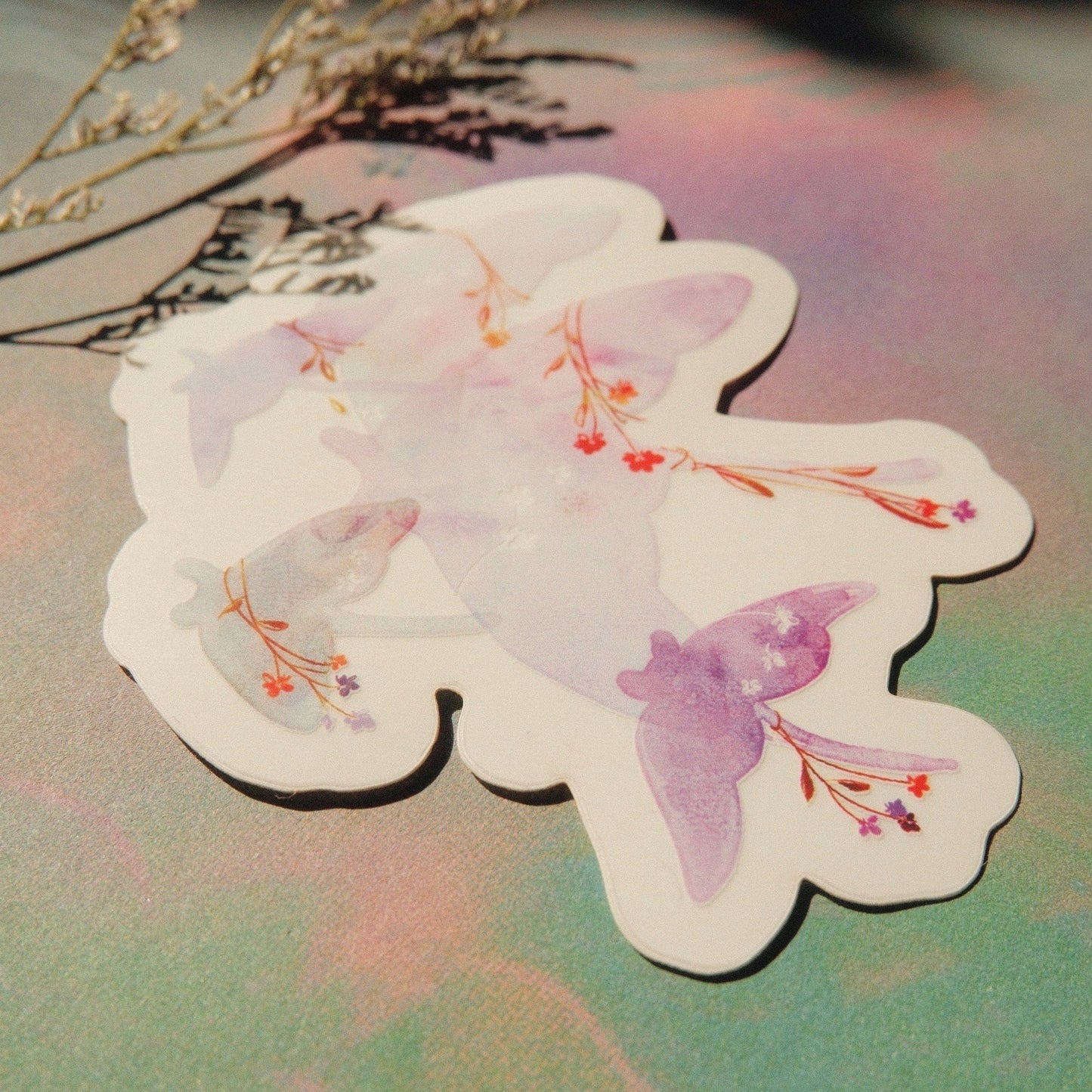 mikan manta - Transparent Sticker - Mantas Flying
