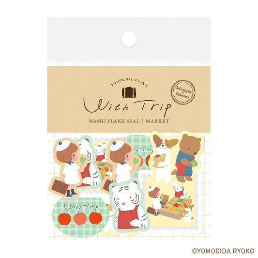 Furukawashiko x Ryoko Yomogida - With Trip Series - Washi Flake Stickers - Market